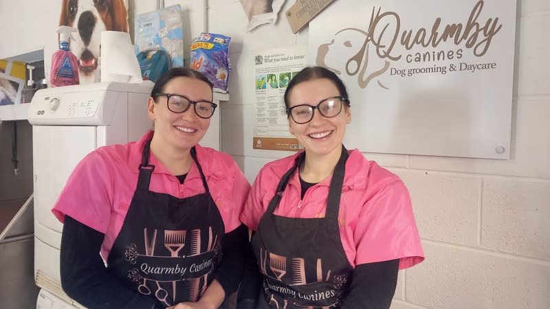 Two Quarmby Canines groomers in the salon